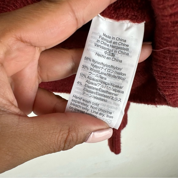 Madewell Womens Sz Large Sweater Alpaca Wool Blend Open Faux Wrap Front - Picture 10 of 10